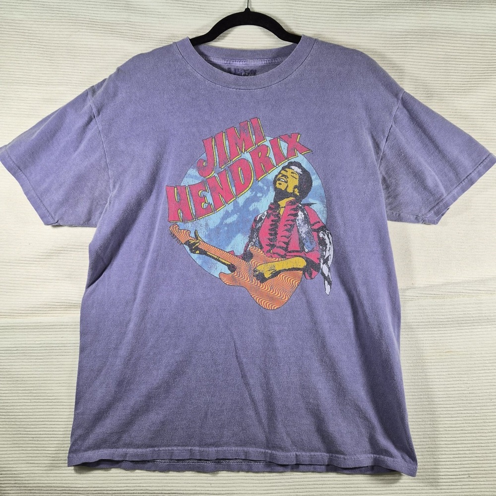 Jimi Hendrix Graphic‎ Tee Purple Mens M Washed Band Shirt